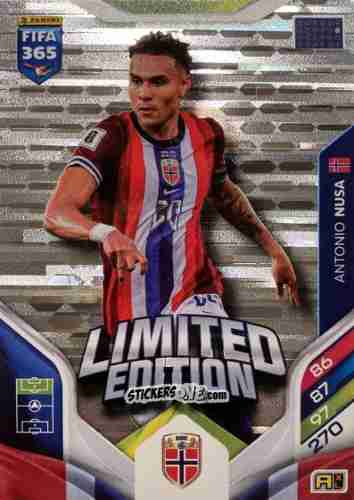 Sticker Antonio Nusa  - Fifa 365: 2025-2026. Adrenalyn Xl n. LE-90 - Panini