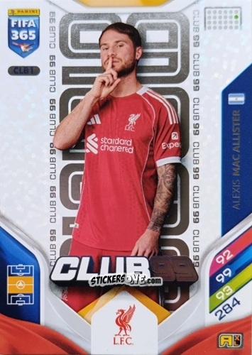 Figurina Alexis Mac Allister - Fifa 365: 2025-2026. Adrenalyn Xl n. CLB1 - Panini