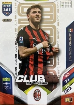 Figurina Santiago Giménez - Fifa 365: 2025-2026. Adrenalyn Xl n. CLB8 - Panini