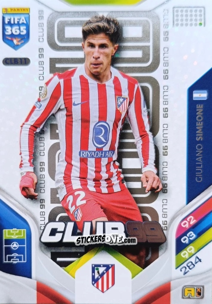 Cromo Giuliano Simeone - Fifa 365: 2025-2026. Adrenalyn Xl n. CLB11 - Panini