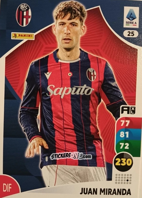 Sticker Juan Miranda - Calciatori 2025-2026. Adrenalyn Xl n. 25 - Panini