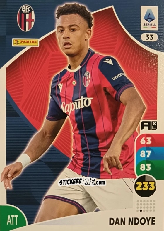 Sticker Dan Ndoye - Calciatori 2025-2026. Adrenalyn Xl n. 33 - Panini