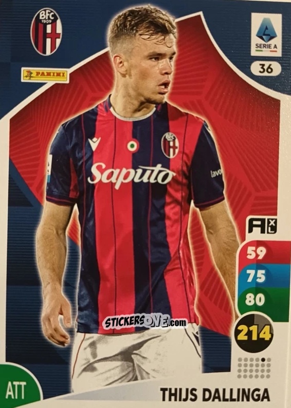 Cromo Thijs Dallinga - Calciatori 2025-2026. Adrenalyn Xl n. 36 - Panini