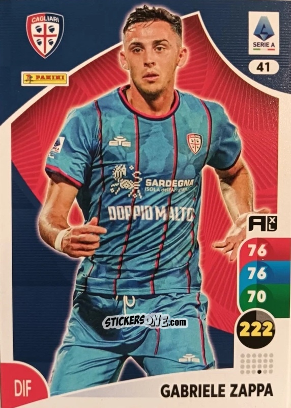 Figurina Gabriele Zappa - Calciatori 2025-2026. Adrenalyn Xl n. 41 - Panini