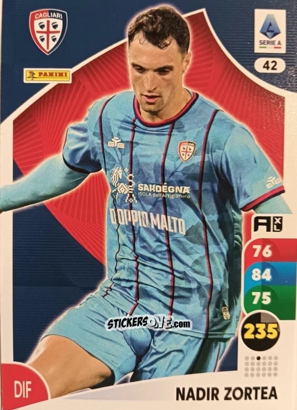 Sticker Nadir Zortea - Calciatori 2025-2026. Adrenalyn Xl n. 42 - Panini