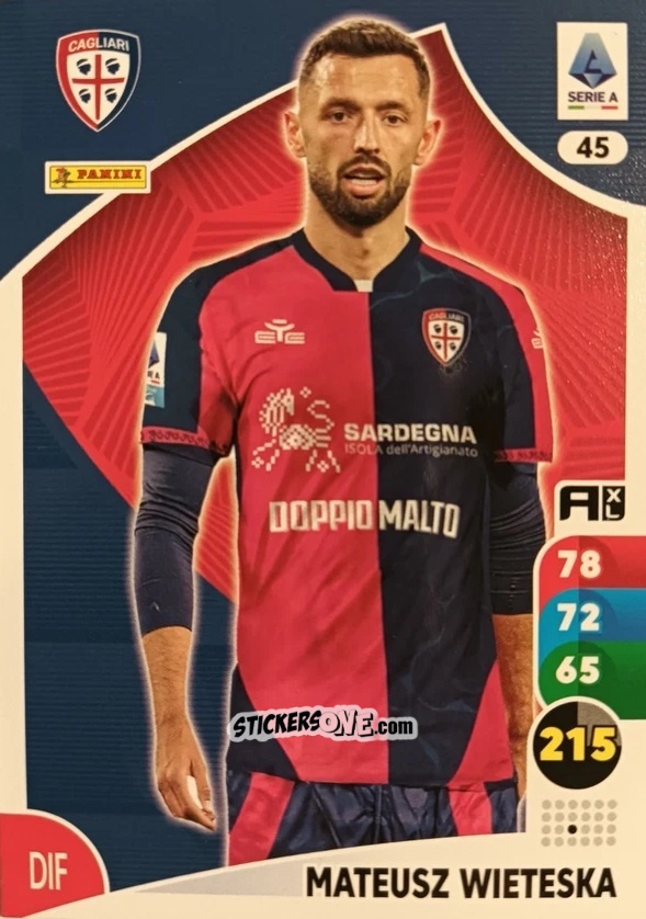 Sticker Mateusz Wieteska - Calciatori 2025-2026. Adrenalyn Xl n. 45 - Panini