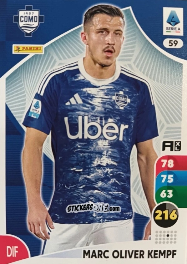 Sticker Marc-Oliver Kempf - Calciatori 2025-2026. Adrenalyn Xl n. 59 - Panini