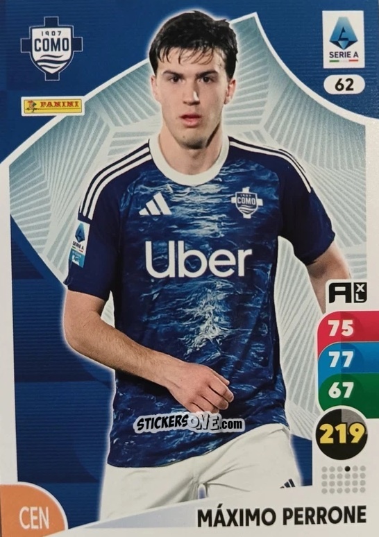 Sticker Máximo Perrone - Calciatori 2025-2026. Adrenalyn Xl n. 62 - Panini