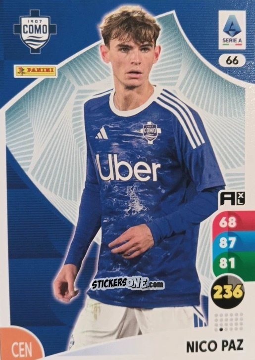 Sticker Nico Paz - Calciatori 2025-2026. Adrenalyn Xl n. 66 - Panini