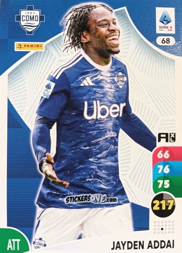 Figurina Jayden Addai - Calciatori 2025-2026. Adrenalyn Xl n. 68 - Panini