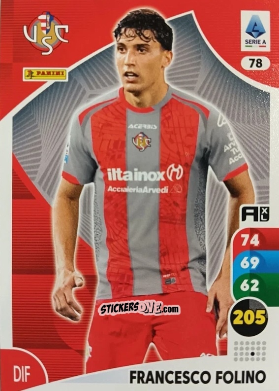 Cromo Francesco Folino - Calciatori 2025-2026. Adrenalyn Xl n. 78 - Panini