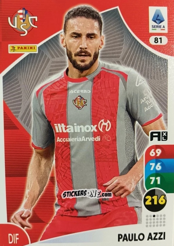 Sticker Paulo Azzi - Calciatori 2025-2026. Adrenalyn Xl n. 81 - Panini