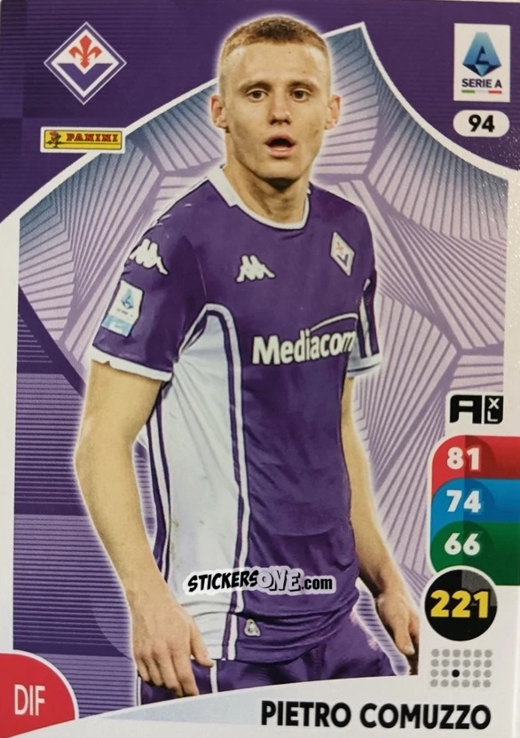 Sticker Pietro Comuzzo - Calciatori 2025-2026. Adrenalyn Xl n. 94 - Panini