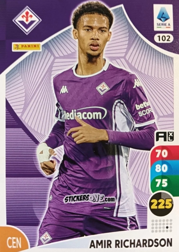 Cromo Amir Richardson - Calciatori 2025-2026. Adrenalyn Xl n. 102 - Panini