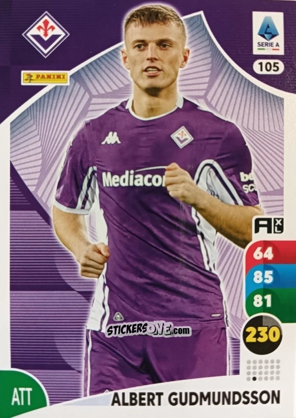 Sticker Albert Guðmundsson - Calciatori 2025-2026. Adrenalyn Xl n. 105 - Panini