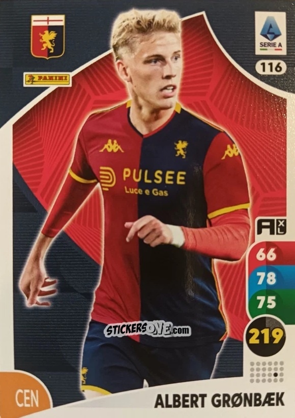 Figurina Albert Grønbæk - Calciatori 2025-2026. Adrenalyn Xl n. 116 - Panini