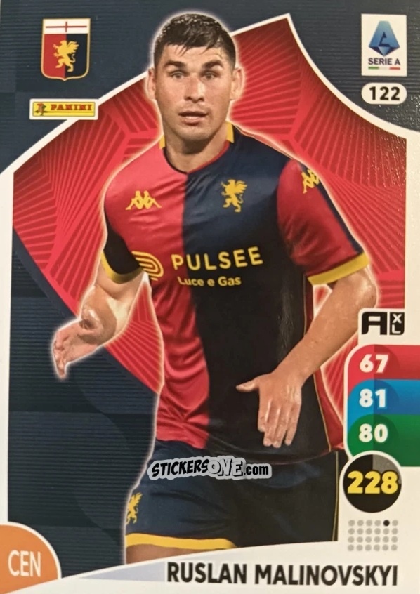 Sticker Ruslan Malinovskyi - Calciatori 2025-2026. Adrenalyn Xl n. 122 - Panini