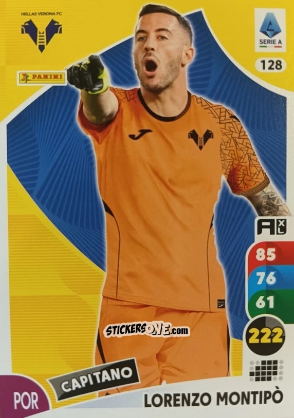 Sticker Lorenzo Montipò - Calciatori 2025-2026. Adrenalyn Xl n. 128 - Panini