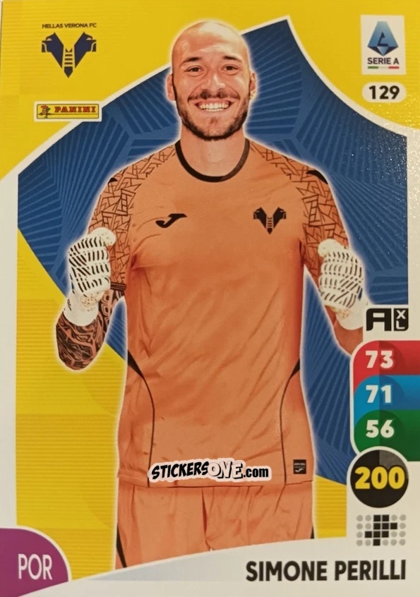 Sticker Simone Perilli - Calciatori 2025-2026. Adrenalyn Xl n. 129 - Panini