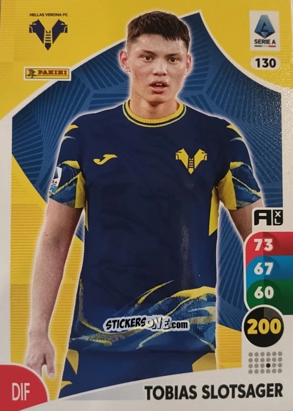 Figurina Tobias Slotsager - Calciatori 2025-2026. Adrenalyn Xl n. 130 - Panini