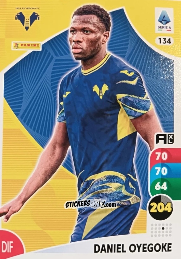 Cromo Daniel Oyegoke - Calciatori 2025-2026. Adrenalyn Xl n. 134 - Panini