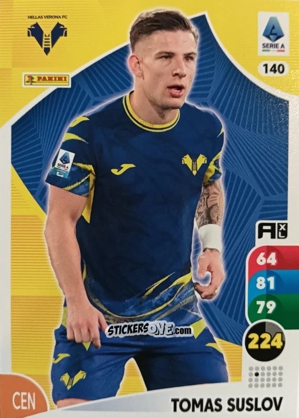 Sticker Tomáš Suslov - Calciatori 2025-2026. Adrenalyn Xl n. 140 - Panini
