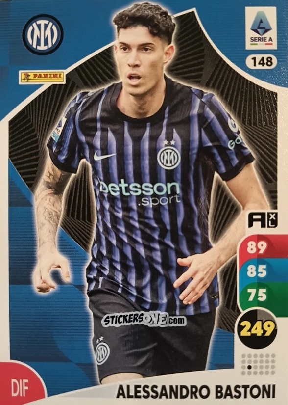 Sticker Alessandro Bastoni - Calciatori 2025-2026. Adrenalyn Xl n. 148 - Panini