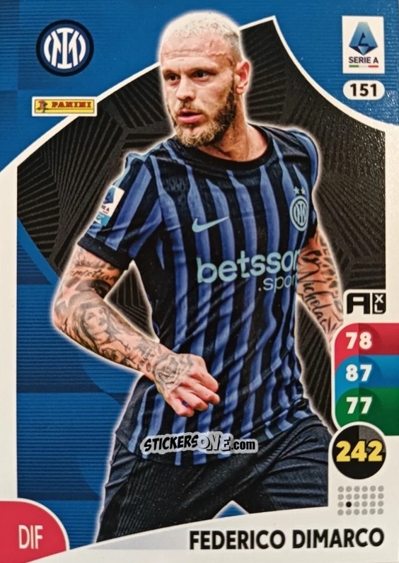 Sticker Federico Dimarco - Calciatori 2025-2026. Adrenalyn Xl n. 151 - Panini