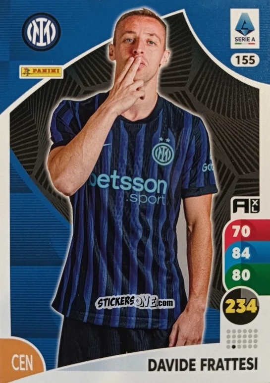Sticker Davide Frattesi - Calciatori 2025-2026. Adrenalyn Xl n. 155 - Panini
