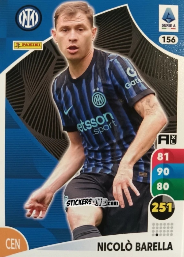Sticker Nicolò Barella - Calciatori 2025-2026. Adrenalyn Xl n. 156 - Panini