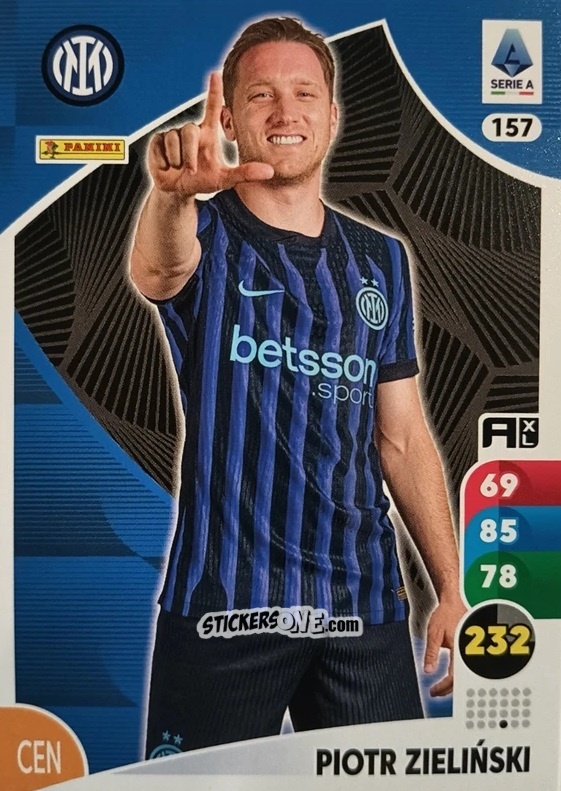 Figurina Piotr Zieliński - Calciatori 2025-2026. Adrenalyn Xl n. 157 - Panini