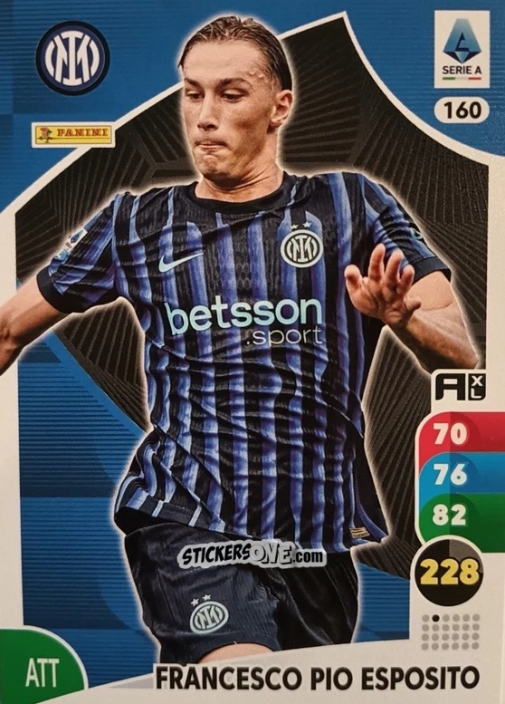 Sticker Francesco Pio Esposito - Calciatori 2025-2026. Adrenalyn Xl n. 160 - Panini
