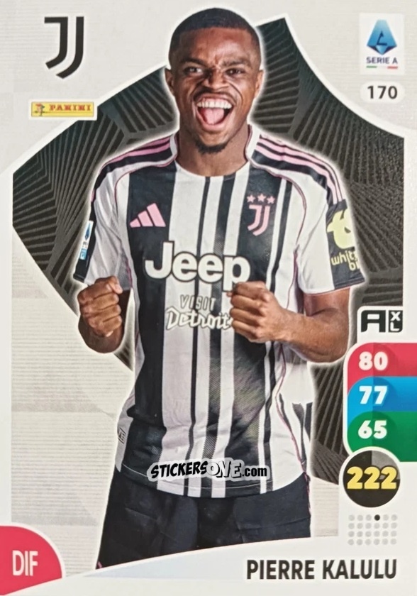Cromo Pierre Kalulu - Calciatori 2025-2026. Adrenalyn Xl n. 170 - Panini