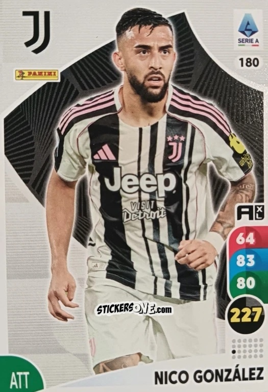 Sticker Nico González - Calciatori 2025-2026. Adrenalyn Xl n. 180 - Panini