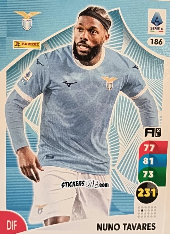 Figurina Nuno Tavares - Calciatori 2025-2026. Adrenalyn Xl n. 186 - Panini