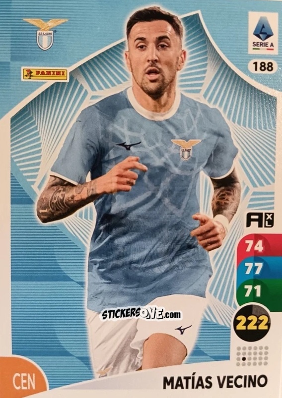 Figurina Matías Vecino - Calciatori 2025-2026. Adrenalyn Xl n. 188 - Panini