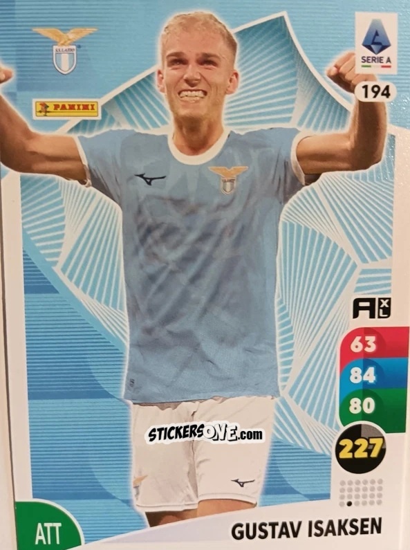 Sticker Gustav Isaksen - Calciatori 2025-2026. Adrenalyn Xl n. 194 - Panini