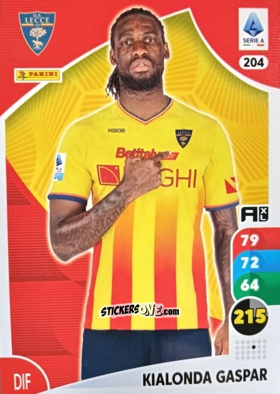 Sticker Kialonda Gaspar - Calciatori 2025-2026. Adrenalyn Xl n. 204 - Panini