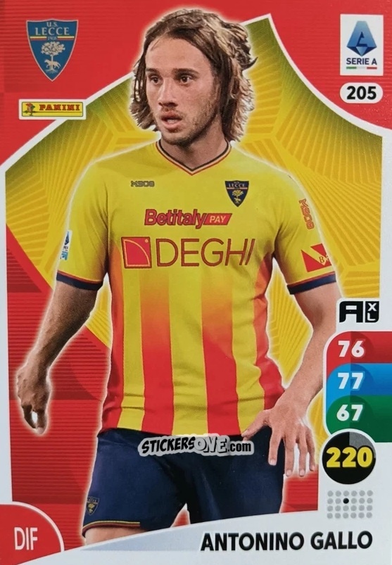 Cromo Antonino Gallo - Calciatori 2025-2026. Adrenalyn Xl n. 205 - Panini