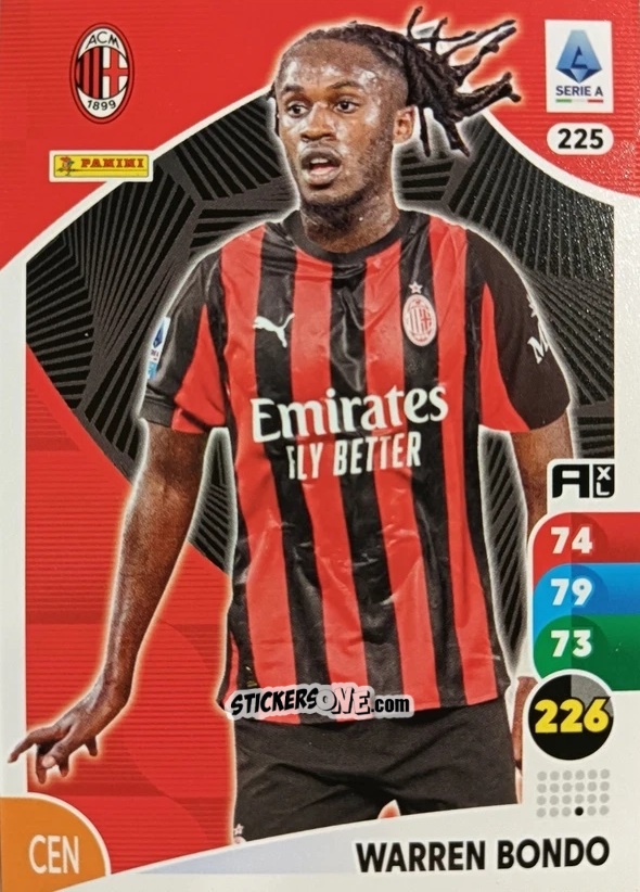 Sticker Warren Bondo - Calciatori 2025-2026. Adrenalyn Xl n. 225 - Panini