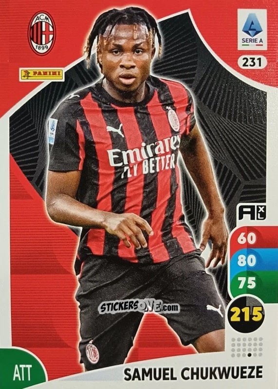Sticker Samuel Chukwueze - Calciatori 2025-2026. Adrenalyn Xl n. 231 - Panini