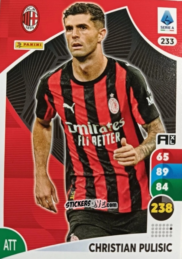 Figurina Christian Pulisic - Calciatori 2025-2026. Adrenalyn Xl n. 233 - Panini