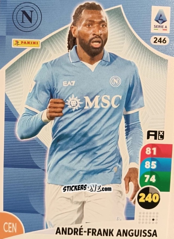 Figurina André-Frank Anguissa - Calciatori 2025-2026. Adrenalyn Xl n. 246 - Panini
