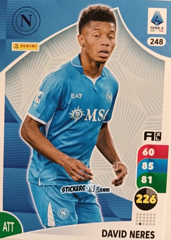 Sticker David Neres - Calciatori 2025-2026. Adrenalyn Xl n. 248 - Panini