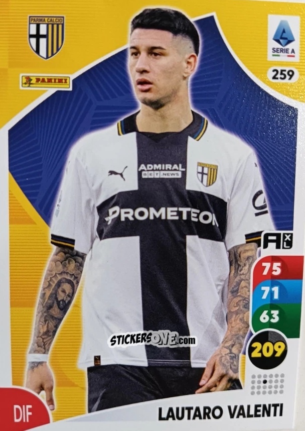 Sticker Lautaro Valenti - Calciatori 2025-2026. Adrenalyn Xl n. 259 - Panini