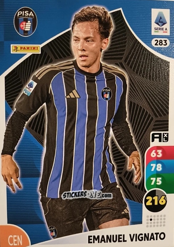 Sticker Emanuel Vignato - Calciatori 2025-2026. Adrenalyn Xl n. 283 - Panini