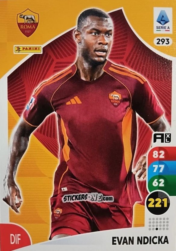 Figurina Evan Ndicka - Calciatori 2025-2026. Adrenalyn Xl n. 293 - Panini