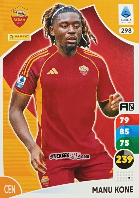 Cromo Manu Koné - Calciatori 2025-2026. Adrenalyn Xl n. 298 - Panini