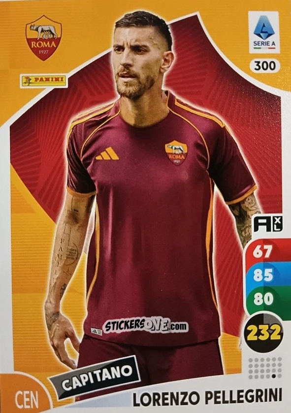 Sticker Lorenzo Pellegrini - Calciatori 2025-2026. Adrenalyn Xl n. 300 - Panini