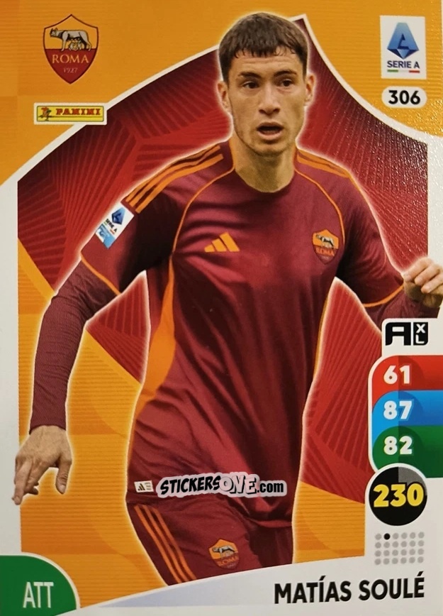 Sticker Matías Soulé - Calciatori 2025-2026. Adrenalyn Xl n. 306 - Panini